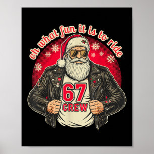 Póster Chaqueta de cuero divertida de Navidad para tripul