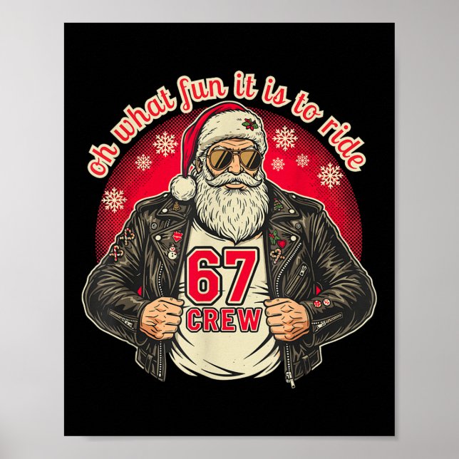 Póster Chaqueta de cuero divertida de Navidad para tripul (Frente)