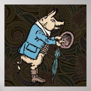 Póster Chaqueta de uso de cerdo antigua formal