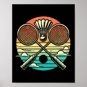 Póster Chaqueta del transbordador Retro Badminton