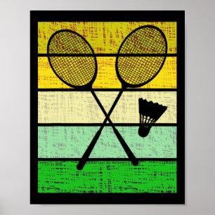 Póster Chaquetas Retro Badminton Y Juego De Botines De Tr
