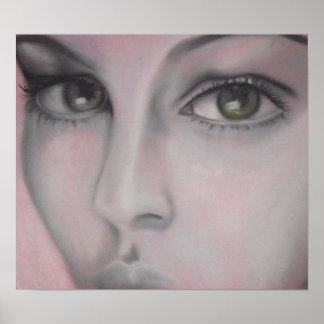 Póster Charcoal cropped face