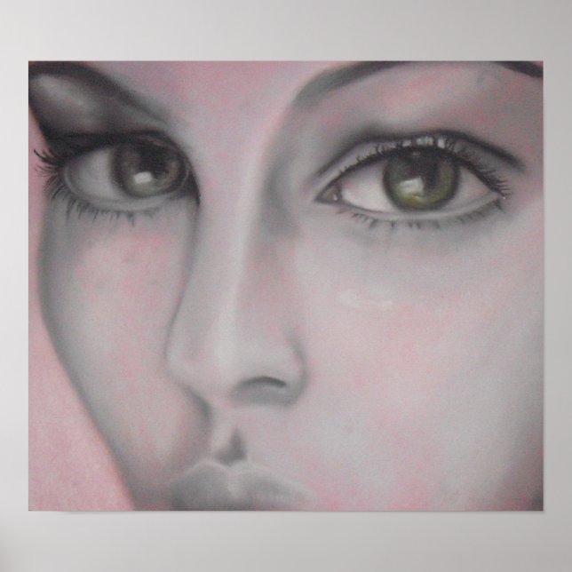 Póster Charcoal cropped face (Frente)