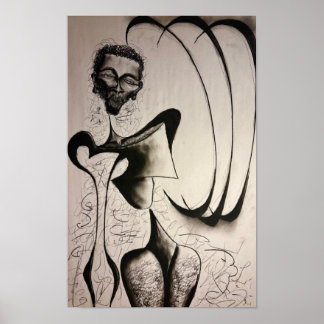 Póster charcoal drawing