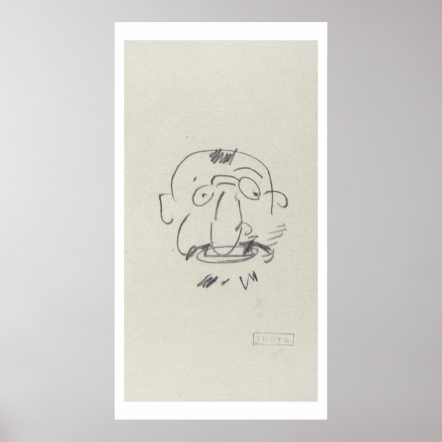 Póster Charge de Lautrec par Lui-Meme (lápiz sobre papel) (Frente)