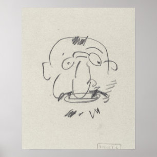 Póster Charge de Lautrec par Lui-Meme (pencil on paper)