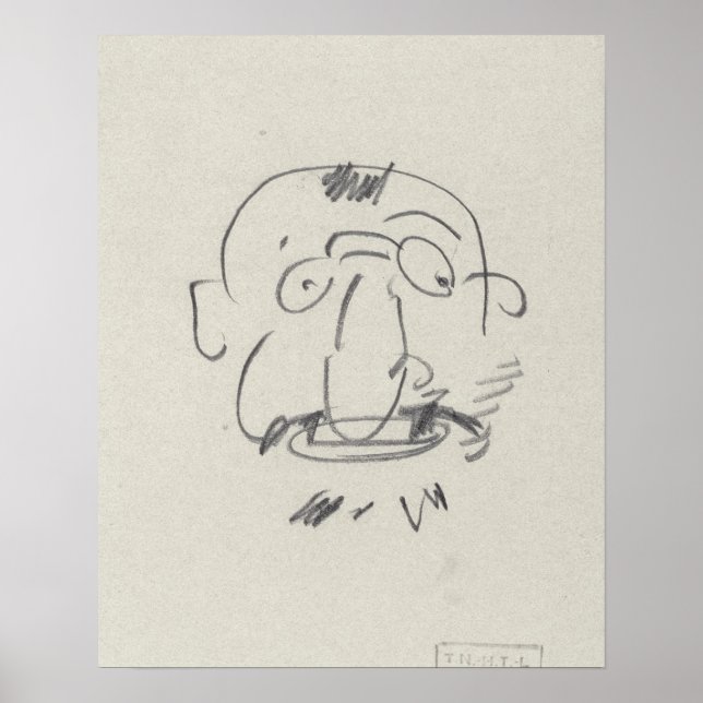 Póster Charge de Lautrec par Lui-Meme (pencil on paper) (Frente)