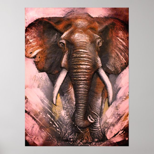 Póster Charging elephant -seeing red (Frente)