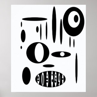 Póster Charla de cirkel blanco y negro