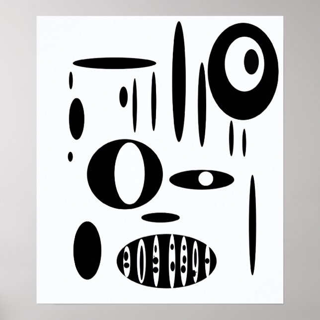 Póster Charla de cirkel blanco y negro (Frente)