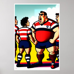 Póster Charla de media vez - Poster de rugby grande