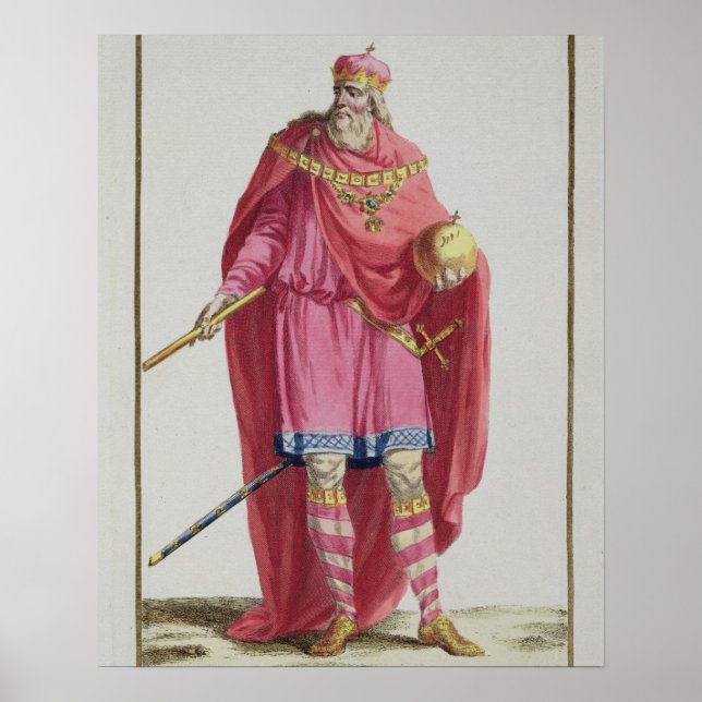 Póster Charlemagne (742-814) de "Receuil des Estampes, (Frente)