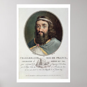 Póster Charlemagne (747-814), King of France, engraved by