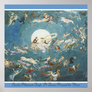 Póster Charles Altamont Doyle Danza alrededor de la luna