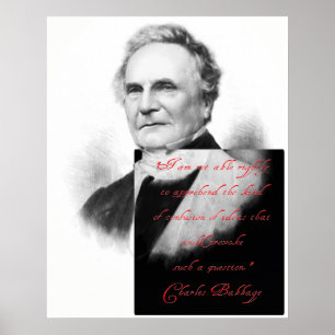 Póster Charles Babbage en la confusión de la mente