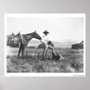 Póster Charles Belden con el caballo y el cráneo