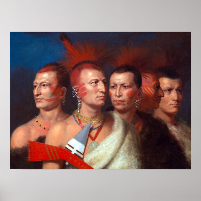 Póster Charles Bird King Young Omahaw, águila de guerra (Frente)