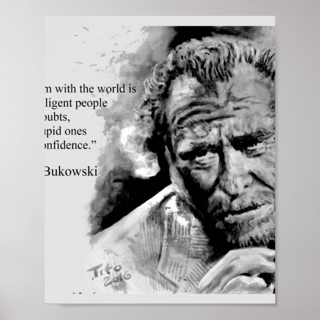Póster Charles BUKOWSKI - cita de la gente (Frente)