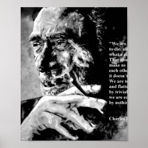 Póster Charles Bukowski - negro - cita