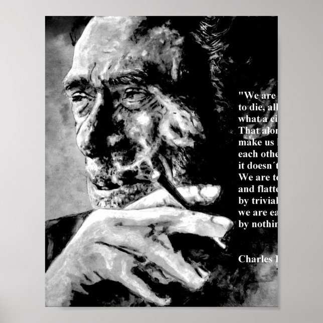 Póster Charles Bukowski - negro - cita (Frente)