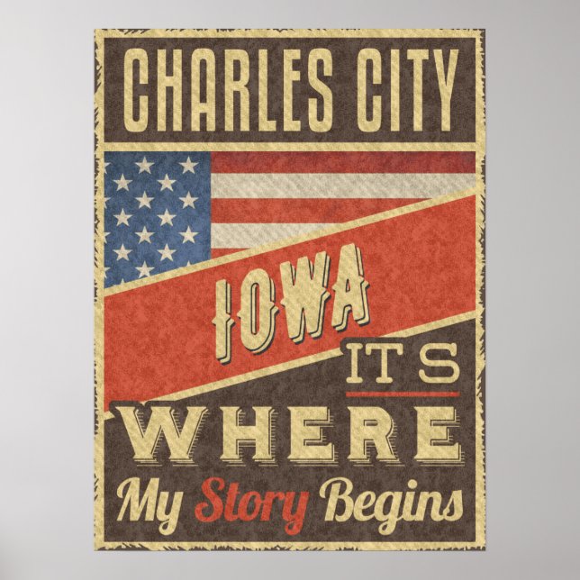 Póster Charles City Iowa (Frente)