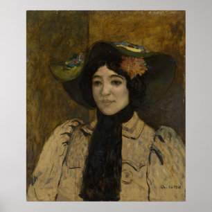 Póster Charles Cottet, retrato de una mujer, c1900