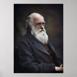Póster Charles Darwin 1878 coloreado