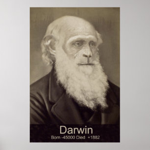 Póster Charles Darwin El retrato de la ascendencia de Man