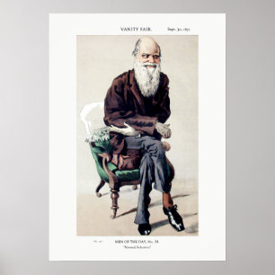 Póster Charles Darwin Vanity Fair Ilustracion