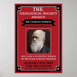 Póster Charles Darwin Vintage Repro Retro