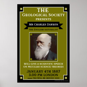 Póster Charles Darwin Vintage Repro Retro Wall Art