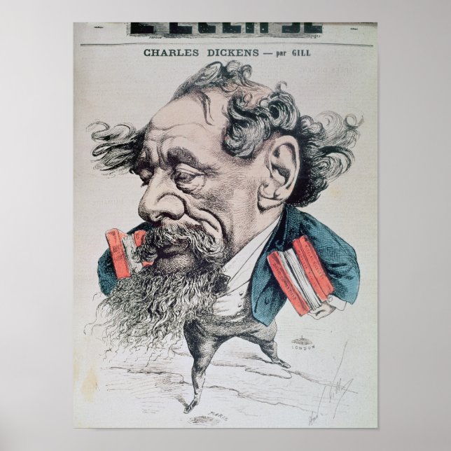 Póster Charles Dickens al frente del Canal de la Mancha (Frente)