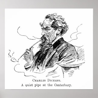 Póster Charles Dickens. Una pipa tranquila en el Cantebur