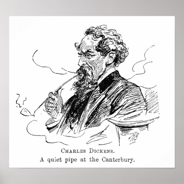 Póster Charles Dickens. Una pipa tranquila en el Cantebur (Frente)