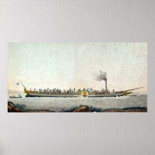 Póster Charles-Felipe, el primer barco de vapor