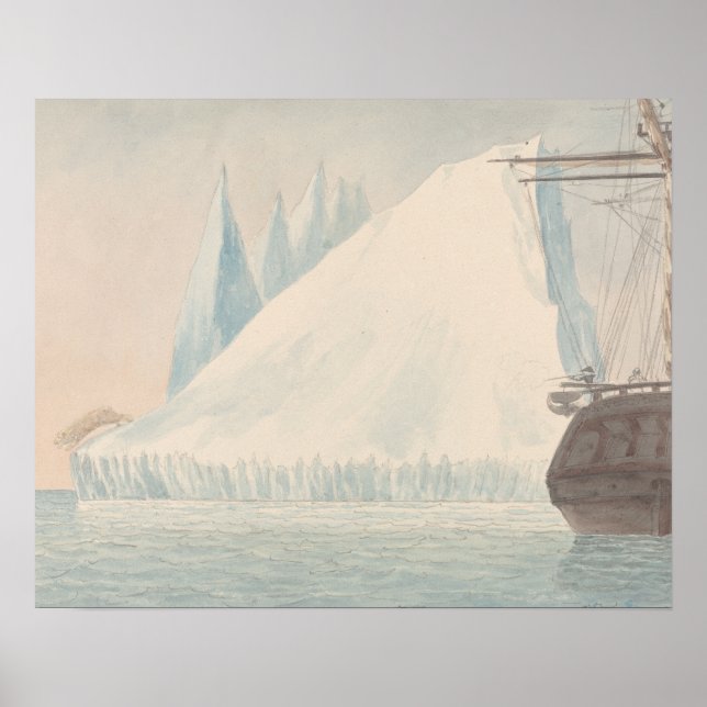 Póster Charles Hamilton Smith - An Iceberg and Polar Bear (Frente)