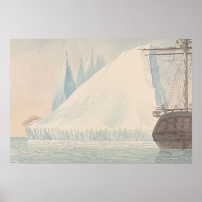 Póster Charles Hamilton Smith - Un Iceberg y un Oso Polar (Frente)