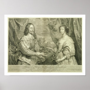 Póster Charles I (1600-49) y Henrietta Maria (1609-69)