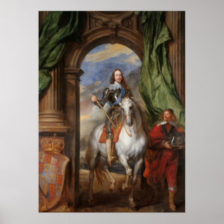 Póster Charles I con M. de St Antoine - Anthony van Dyck