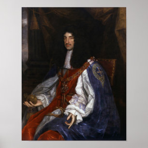 Póster Charles II en Garter Robes - John Michael Wright -