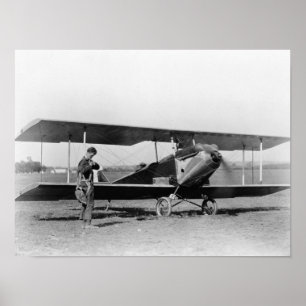 Póster Charles Lindbergh con el sargento
