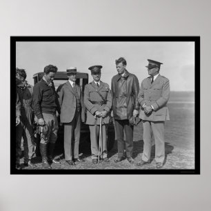 Póster Charles Lindbergh y Orville Wright 1927