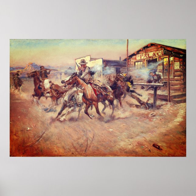 Póster Charles Marion Russell – Humo de un .45 (Frente)