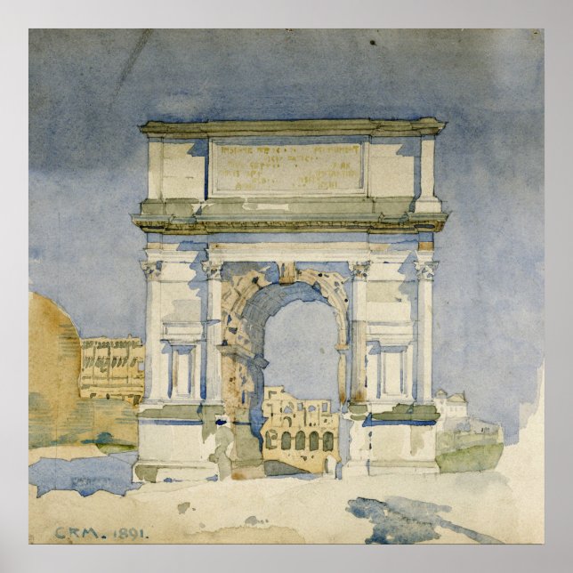 Póster Charles Rennie Mackintosh - El Arco de Titus, Roma (Frente)