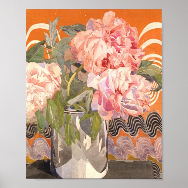 Póster Charles Rennie Mackintosh - Peonies (Frente)