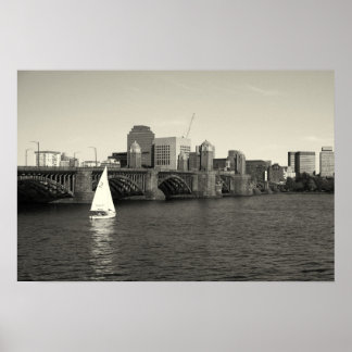 Póster charles river boston mamáes velero