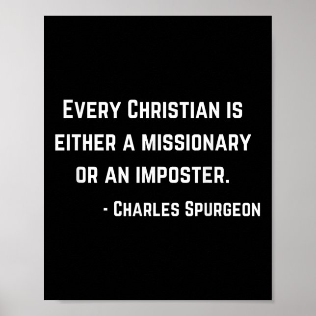 Póster Charles Spurgeon Cita Misionero O Impostor Chris (Frente)