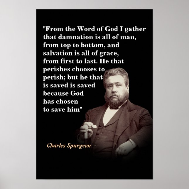 Póster Charles Spurgeon Quote On Salvation And Damnation (Frente)