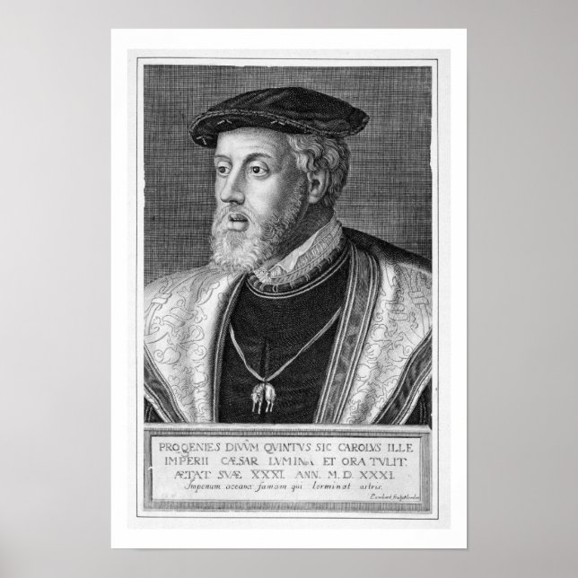 Póster Charles V (1500-58) (grabado) (Frente)