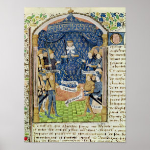 Póster Charles VII rodeado por su corte
